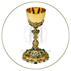 Calice_da_Messa_in_ottone_dorato_con_Sacro Cuore_e_gigli_3155_1